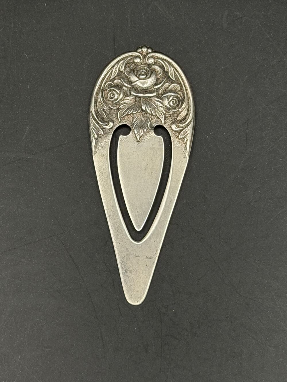Vintage S. Kirk & Son's Sterling Silver Repousse Rose #9 Bookmark